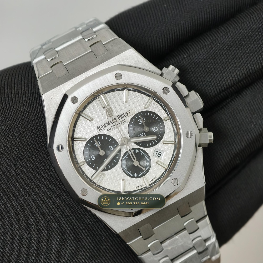 Audemars Piguet Royal Oak Selfwinding Chronograph 41mm Cal. FP1185 Ref. 26331ST.OO.1220ST.01 — Studio Gallery Plate II in 904L Stainless Steel Custom Architecture (180.8g Verified Mass, Audemars Piguet Cal. 2385 Column-Wheel Chronograph)