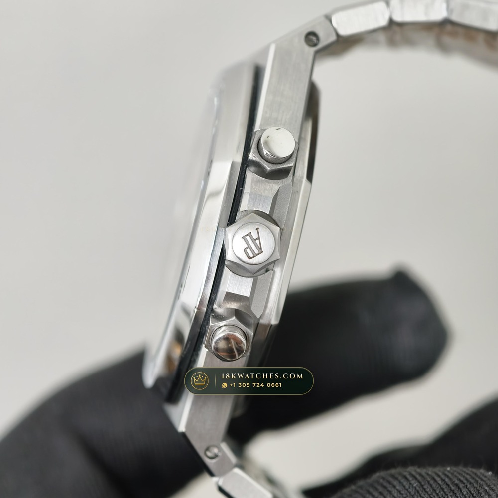 Audemars Piguet Royal Oak Selfwinding Chronograph 41mm Cal. FP1185 Ref. 26331ST.OO.1220ST.01 — Studio Gallery Plate IV in 904L Stainless Steel Custom Architecture (180.8g Verified Mass, Audemars Piguet Cal. 2385 Column-Wheel Chronograph)