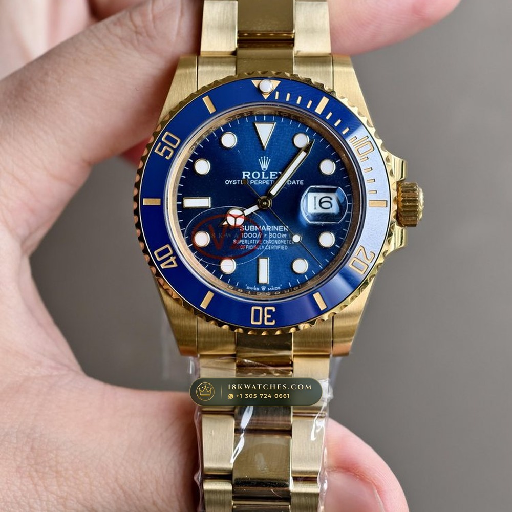 Rolex Submariner Date 41mm Bluesy Royal Blue Dial & Bezel 18K Yellow Gold Ref. 126618LB