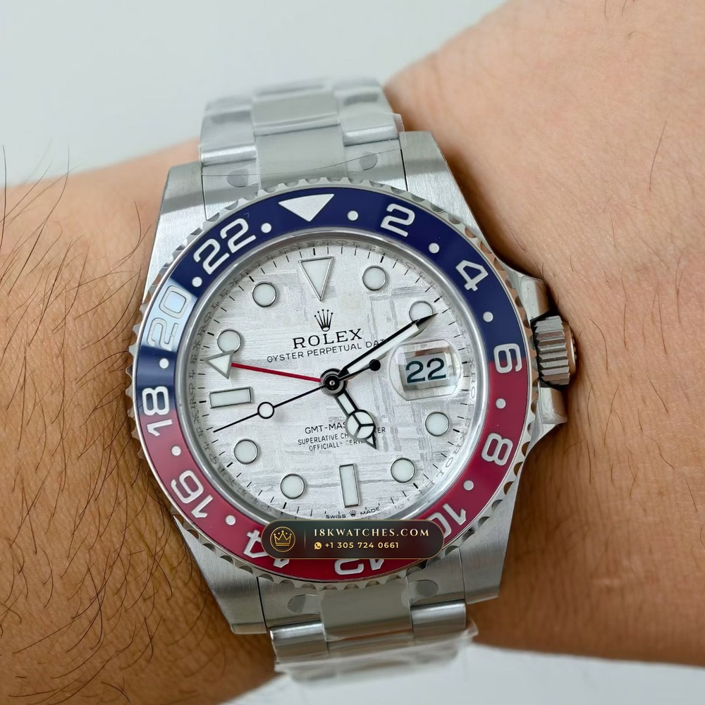 Rolex GMT-Master II Pepsi Gibeon Meteorite Dial 18K White Gold Ref. 126719BLRO — Studio Gallery Plate IX in 18K White Gold Au750 (225.3g Verified Mass, Rolex Manufacture Cal. 3285 - 70h Power Reserve)