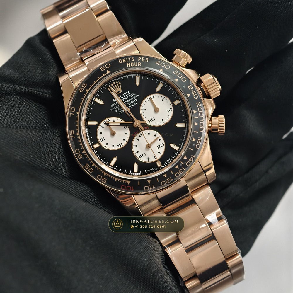 Rolex Cosmograph Daytona Le Mans 100th Anniversary 18K Everose Gold Ref. 126525LN — Studio Gallery Plate II in 18K Rose Gold Au750 (216.6g Verified Mass, Rolex Manufacture Cal. 4132 - 24h Le Mans)