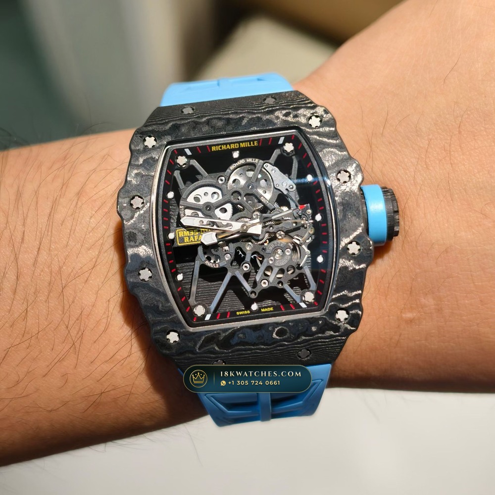 Richard Mille RM 35-01 Rafael Nadal Manual Winding — Studio Gallery Plate IX in Carbon TPT & Grade 5 Titanium (50.6g Verified Mass, Richard Mille Cal. RMUL3 Grade 5 Titanium Skeleton)