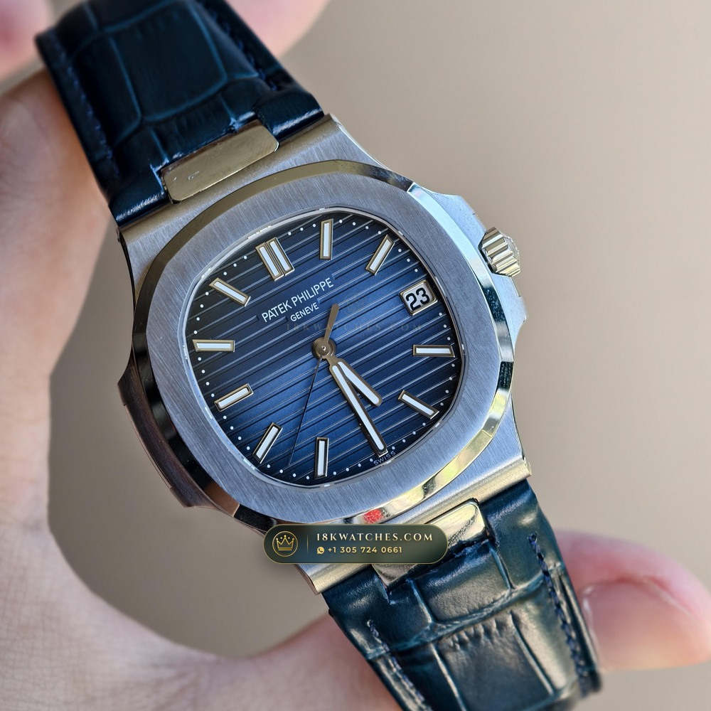 Patek Philippe Nautilus Self-Winding 41mm 18K White Gold Ref. 5811/1G-001 — Studio Gallery Plate II in 18K White Gold Au750 (112.2g Verified Mass, Patek Philippe Cal. 26-330 S C - 21K Gold Rotor)