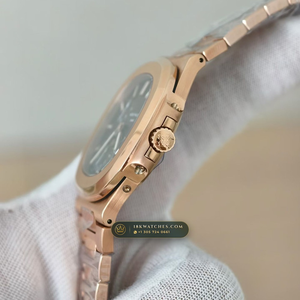 Patek Philippe Nautilus Moonphase & Power Reserve 18K Rose Gold Ref. 5712/1R — Studio Gallery Plate V in 18K Rose Gold Au750 (186.5g Verified Mass, Patek Philippe Cal. 240 PS IRM C LU - 22K Gold Micro-Rotor)
