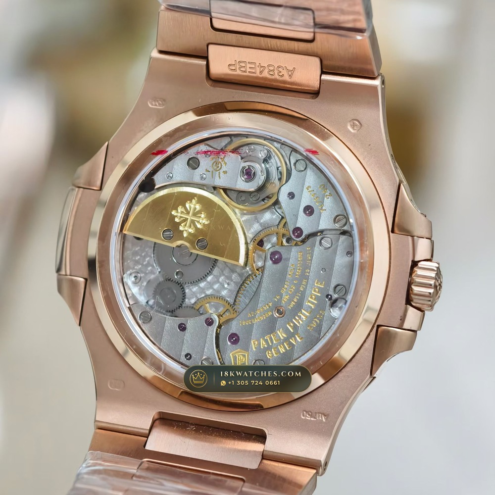 Patek Philippe Nautilus Moonphase & Power Reserve 18K Rose Gold Ref. 5712/1R — Studio Gallery Plate VI in 18K Rose Gold Au750 (186.5g Verified Mass, Patek Philippe Cal. 240 PS IRM C LU - 22K Gold Micro-Rotor)