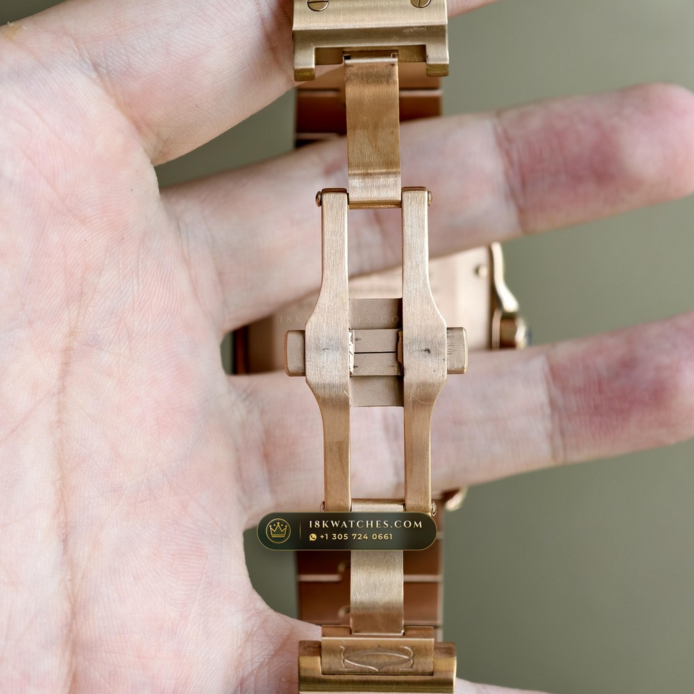 Cartier Santos de Cartier Large Full 18K Rose Gold Ref. WGSA0028 — Studio Gallery Plate IX in 18K Rose Gold Au750 (178.1g Verified Mass, Cartier Manufacture Cal. 1847 MC / Skeleton Cal. 9611 MC)