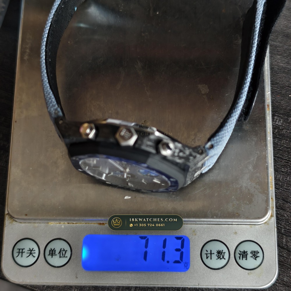 Audemars Piguet Royal Oak Selfwinding Chronograph 41mm DiW Carbon Racer Edition Ref. 26240 — Studio Gallery Plate X in Forged Carbon TPT & Titanium (66.0g Verified Mass, Audemars Piguet Cal. 4401 Flyback Chronograph)