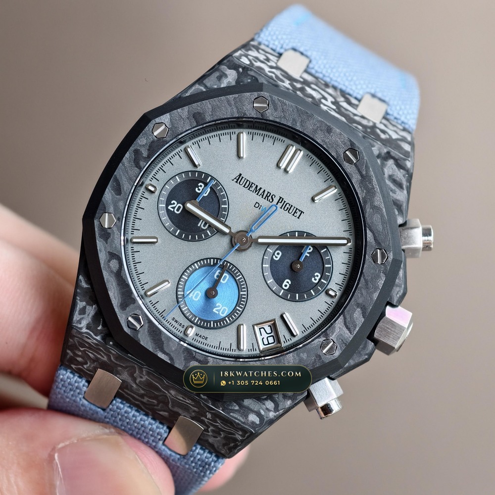 Audemars Piguet Royal Oak Selfwinding Chronograph 41mm DiW Carbon Racer Edition Ref. 26240 — Studio Gallery Plate III in Forged Carbon TPT & Titanium (66.0g Verified Mass, Audemars Piguet Cal. 4401 Flyback Chronograph)