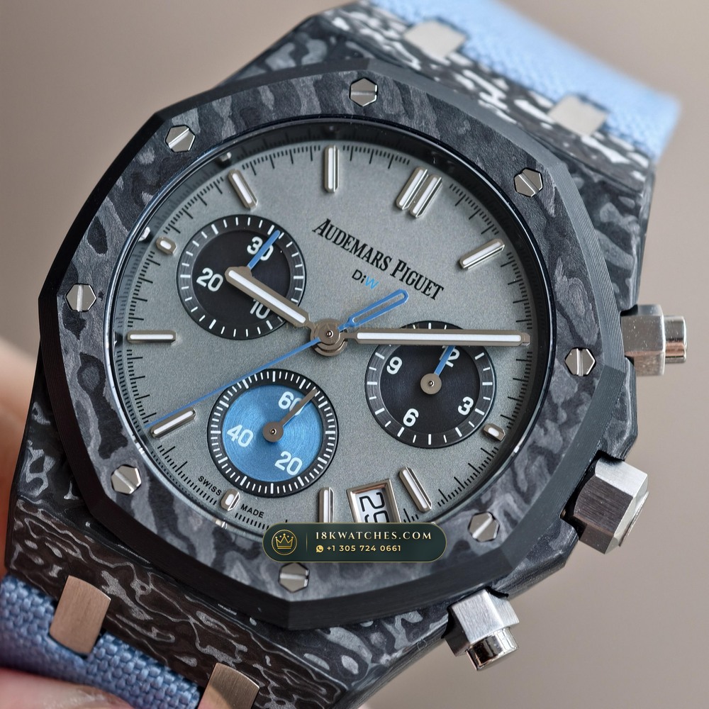 Audemars Piguet Royal Oak Selfwinding Chronograph 41mm DiW Carbon Racer Edition Ref. 26240 — Studio Gallery Plate IV in Forged Carbon TPT & Titanium (66.0g Verified Mass, Audemars Piguet Cal. 4401 Flyback Chronograph)