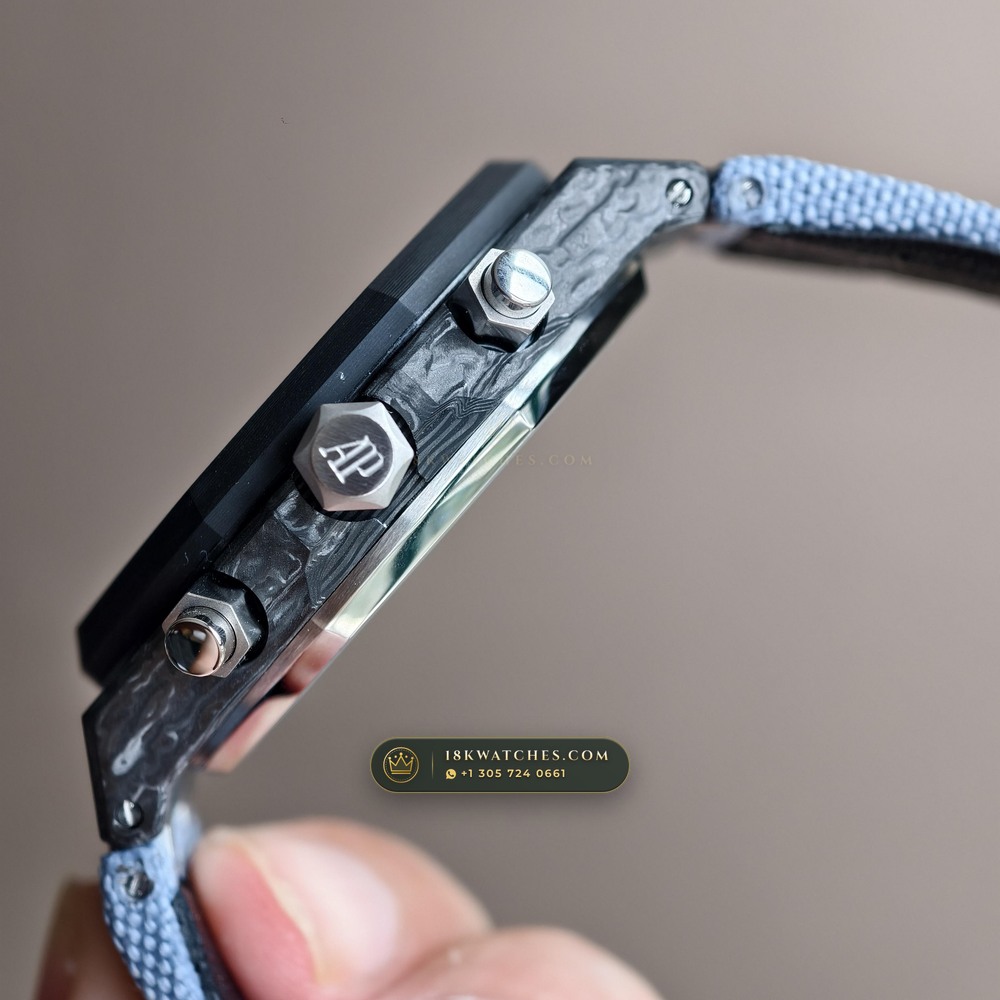Audemars Piguet Royal Oak Selfwinding Chronograph 41mm DiW Carbon Racer Edition Ref. 26240 — Studio Gallery Plate VI in Forged Carbon TPT & Titanium (66.0g Verified Mass, Audemars Piguet Cal. 4401 Flyback Chronograph)