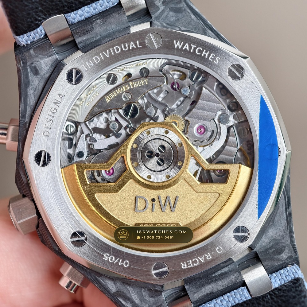 Audemars Piguet Royal Oak Selfwinding Chronograph 41mm DiW Carbon Racer Edition Ref. 26240 — Studio Gallery Plate VII in Forged Carbon TPT & Titanium (66.0g Verified Mass, Audemars Piguet Cal. 4401 Flyback Chronograph)