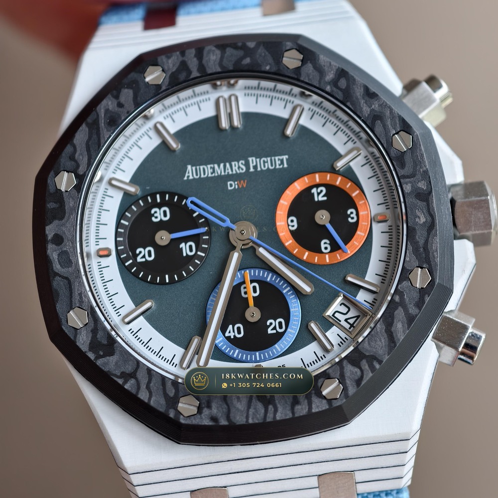 Audemars Piguet Royal Oak Selfwinding Chronograph 41mm DiW Carbon Racer Edition 5-Axis CNC Case Ref. 26240 — Studio Gallery Plate IV in Forged Carbon TPT & Titanium (65.9g Verified Mass, Audemars Piguet Cal. 4401 Flyback Chronograph)