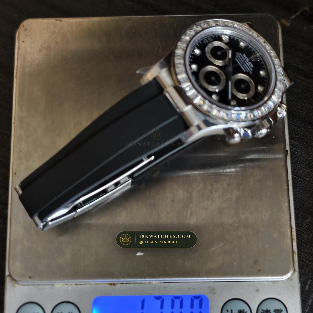 Rolex Cosmograph Daytona Diamond-Set Bezel 18K White Gold Ref. 116519LN — Studio Gallery Plate VIII in 18K White Gold Au750 (170.0g Verified Mass, Rolex Manufacture Cal. 4130 - 72h Power Reserve)