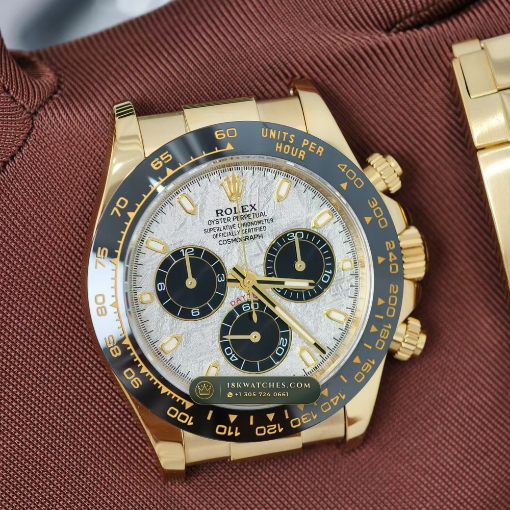 Rolex Cosmograph Daytona Gibeon Meteorite Dial 18K Yellow Gold Ref. 116518LN — Studio Gallery Plate IV in 18K Yellow Gold Au750 (160.3g Verified Mass, Rolex Manufacture Cal. 4130 - 72h Power Reserve)