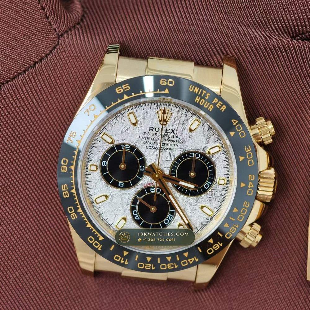 Rolex Cosmograph Daytona Gibeon Meteorite Dial 18K Yellow Gold Ref. 116518LN — Studio Gallery Plate V in 18K Yellow Gold Au750 (160.3g Verified Mass, Rolex Manufacture Cal. 4130 - 72h Power Reserve)
