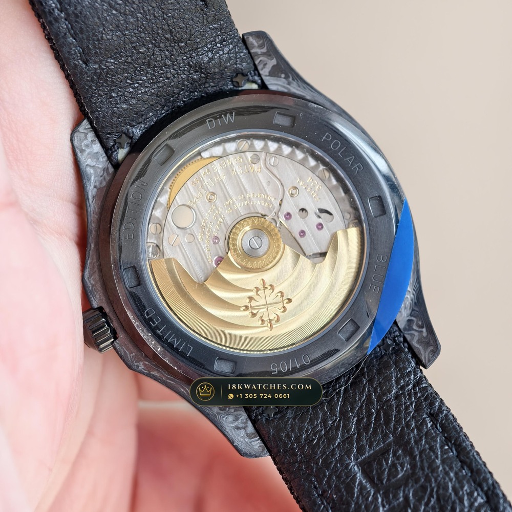 Patek Philippe Aquanaut 40.8mm Bespoke Forged Carbon Ref. 5167A-001 — Studio Gallery Plate VI in Forged Carbon TPT & Titanium (64.3g Verified Mass, Patek Philippe Cal. 324 S C - 21K Gold Rotor)