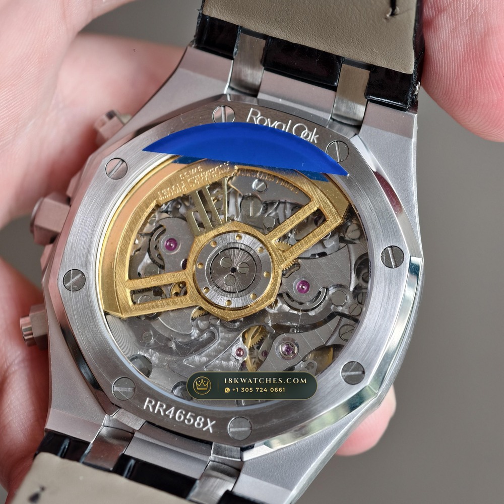Audemars Piguet Royal Oak Selfwinding Chronograph 41mm Diamond-Set Bezel 18K White Gold Ref. 26240BC.SS.1320BC.01 — Studio Gallery Plate VIII in 18K White Gold Au750 (158.7g Verified Mass, Audemars Piguet Cal. 4401 Flyback Chronograph)