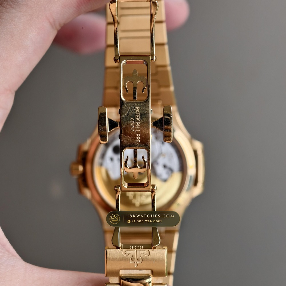 Patek Philippe Nautilus Ladies Automatic 18K Rose Gold Ref. 7118/1R — Studio Gallery Plate X in 18K Rose Gold Au750 (145.9g Verified Mass, Patek Philippe Cal. 324 S C - 21K Gold Rotor)