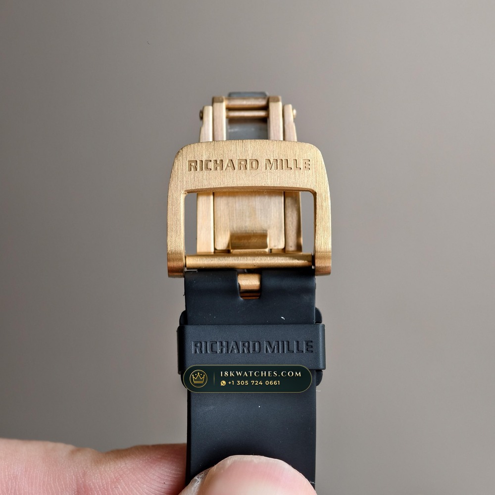 Richard Mille RM 07-01 Automatic Tonneau Dark Night Carbon TPT & Gold Leaf — Studio Gallery Plate VIII in Carbon TPT & Grade 5 Titanium (58.1g Verified Mass, Richard Mille Cal. CRMA2 Variable-Geometry Rotor)