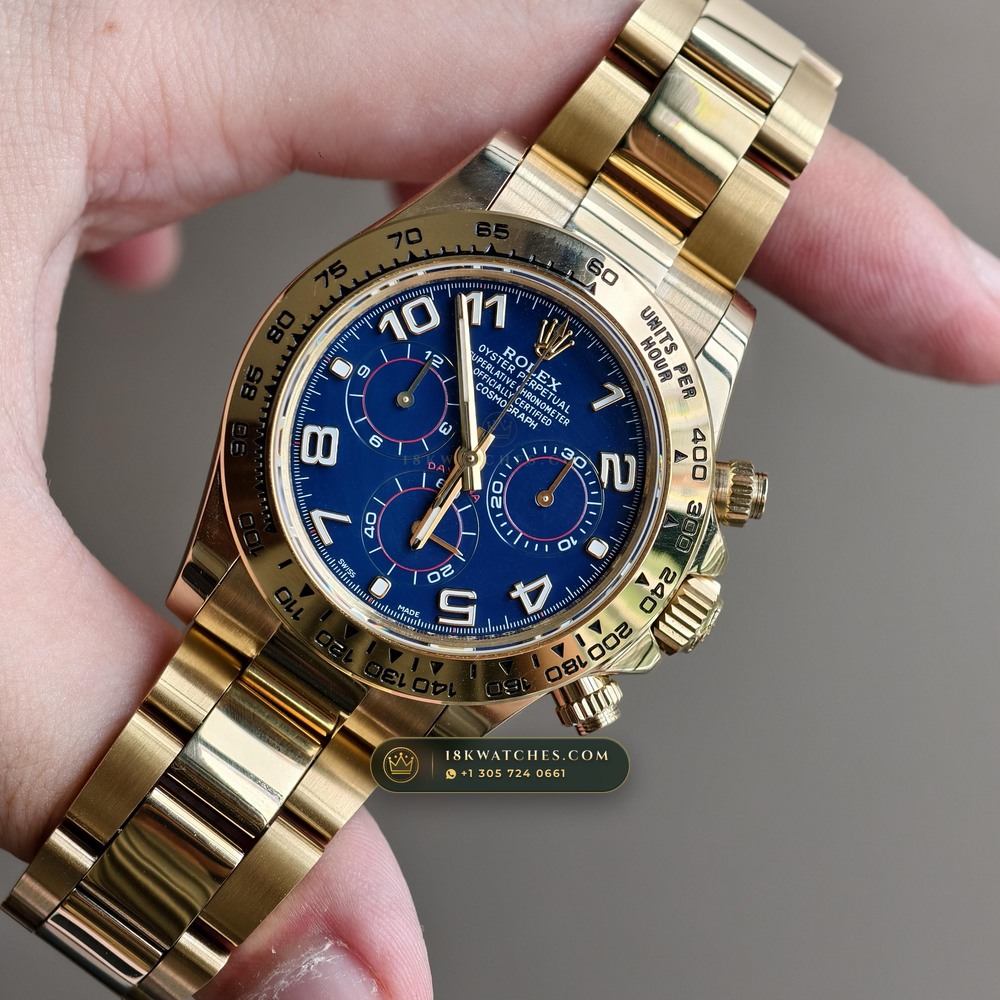 Rolex Cosmograph Daytona 18K Yellow Gold Ref. 116528 — Studio Gallery Plate III in 18K Yellow Gold Au750 (216.2g Verified Mass, Rolex Manufacture Cal. 4130 - 72h Power Reserve)