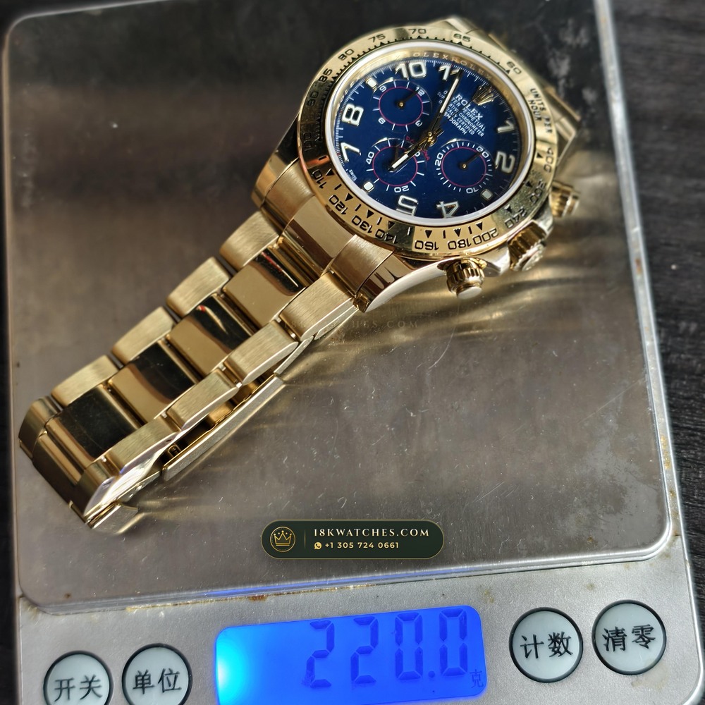 Rolex Cosmograph Daytona 18K Yellow Gold Ref. 116528 — Studio Gallery Plate VIII in 18K Yellow Gold Au750 (216.2g Verified Mass, Rolex Manufacture Cal. 4130 - 72h Power Reserve)