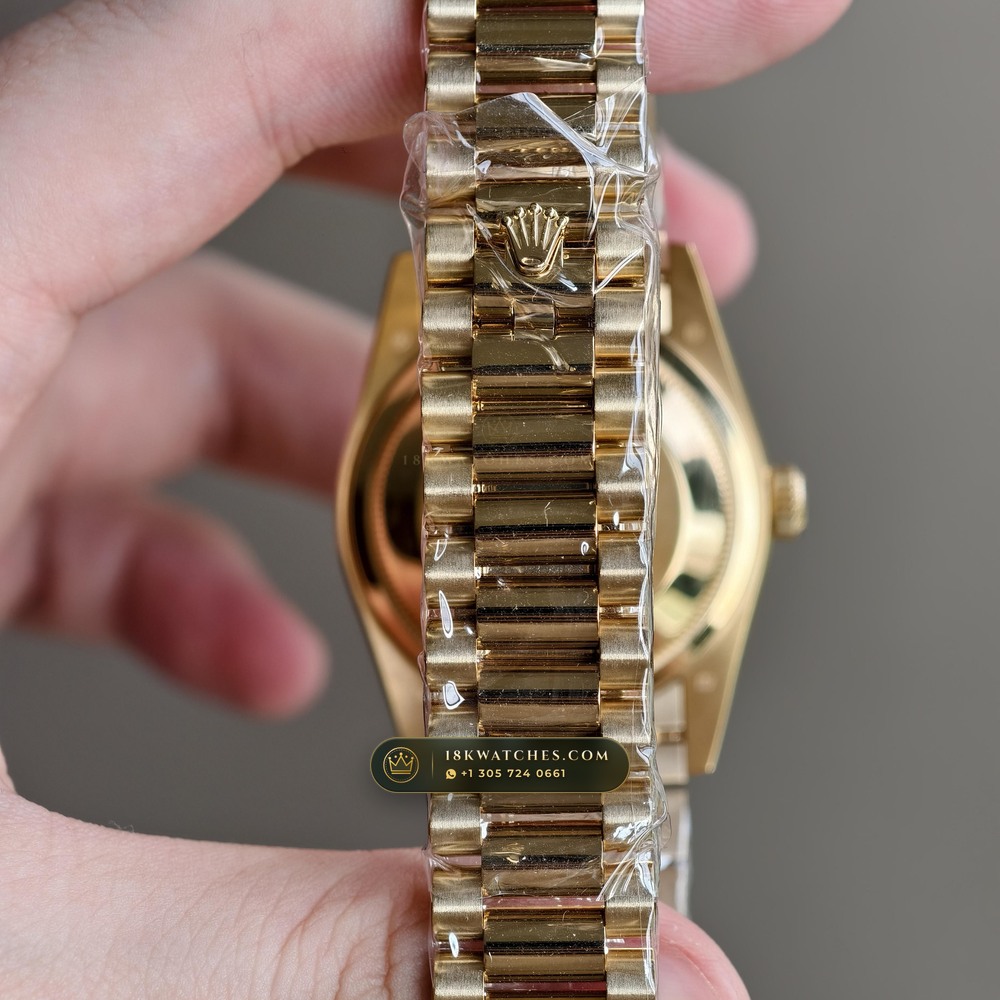Rolex Day-Date 36 Natural Ferrite Stone Dial 18K Yellow Gold Ref. 18238 — Studio Gallery Plate IX in 18K Yellow Gold Au750 (141.5g Verified Mass, Rolex Manufacture Cal. 3155)
