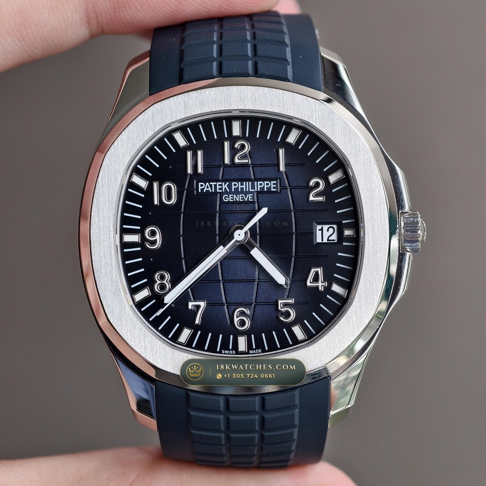 Patek Philippe Aquanaut Jumbo 42.2mm 18K White Gold Custom SW Dial Ref. 5168G