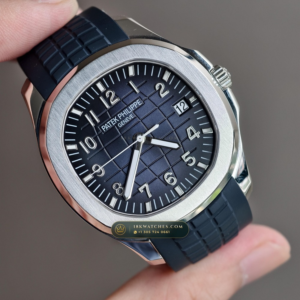 Patek Philippe Aquanaut Jumbo 42.2mm 18K White Gold Custom SW Dial Ref. 5168G — Studio Gallery Plate II in 18K White Gold Au750 (120.4g Verified Mass, Patek Philippe Cal. 324 S C - 21K Gold Rotor)