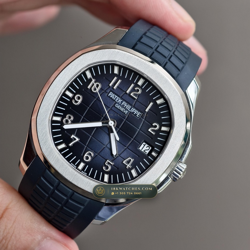 Patek Philippe Aquanaut Jumbo 42.2mm 18K White Gold Custom SW Dial Ref. 5168G — Studio Gallery Plate III in 18K White Gold Au750 (120.4g Verified Mass, Patek Philippe Cal. 324 S C - 21K Gold Rotor)