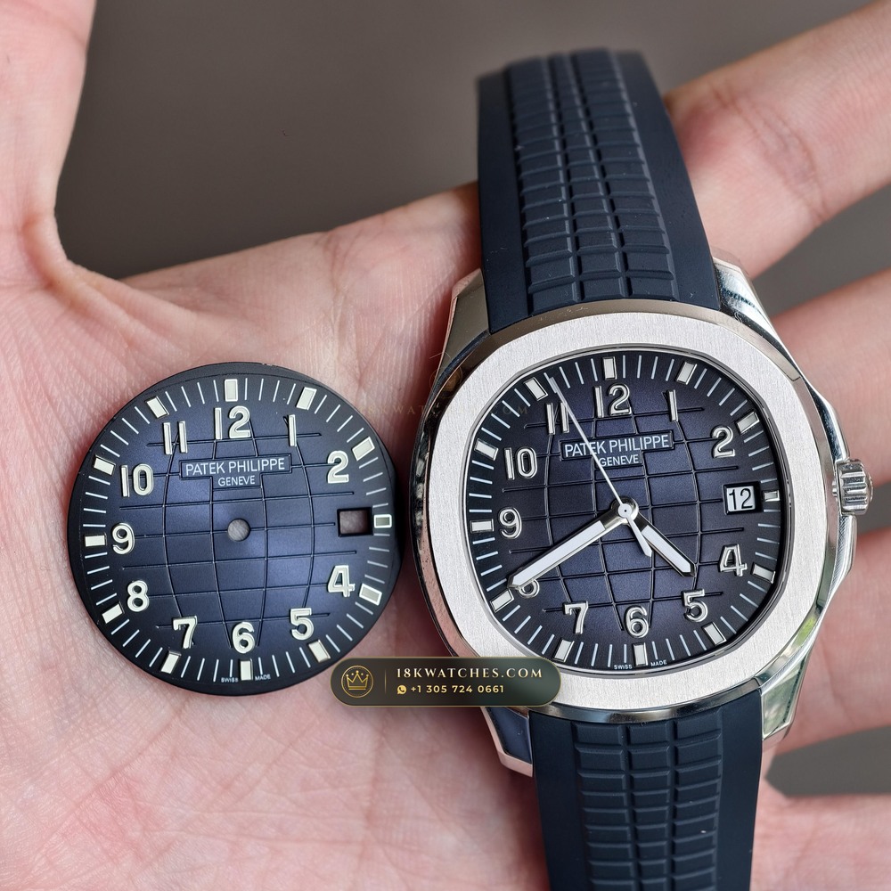 Patek Philippe Aquanaut Jumbo 42.2mm 18K White Gold Custom SW Dial Ref. 5168G — Studio Gallery Plate IV in 18K White Gold Au750 (120.4g Verified Mass, Patek Philippe Cal. 324 S C - 21K Gold Rotor)