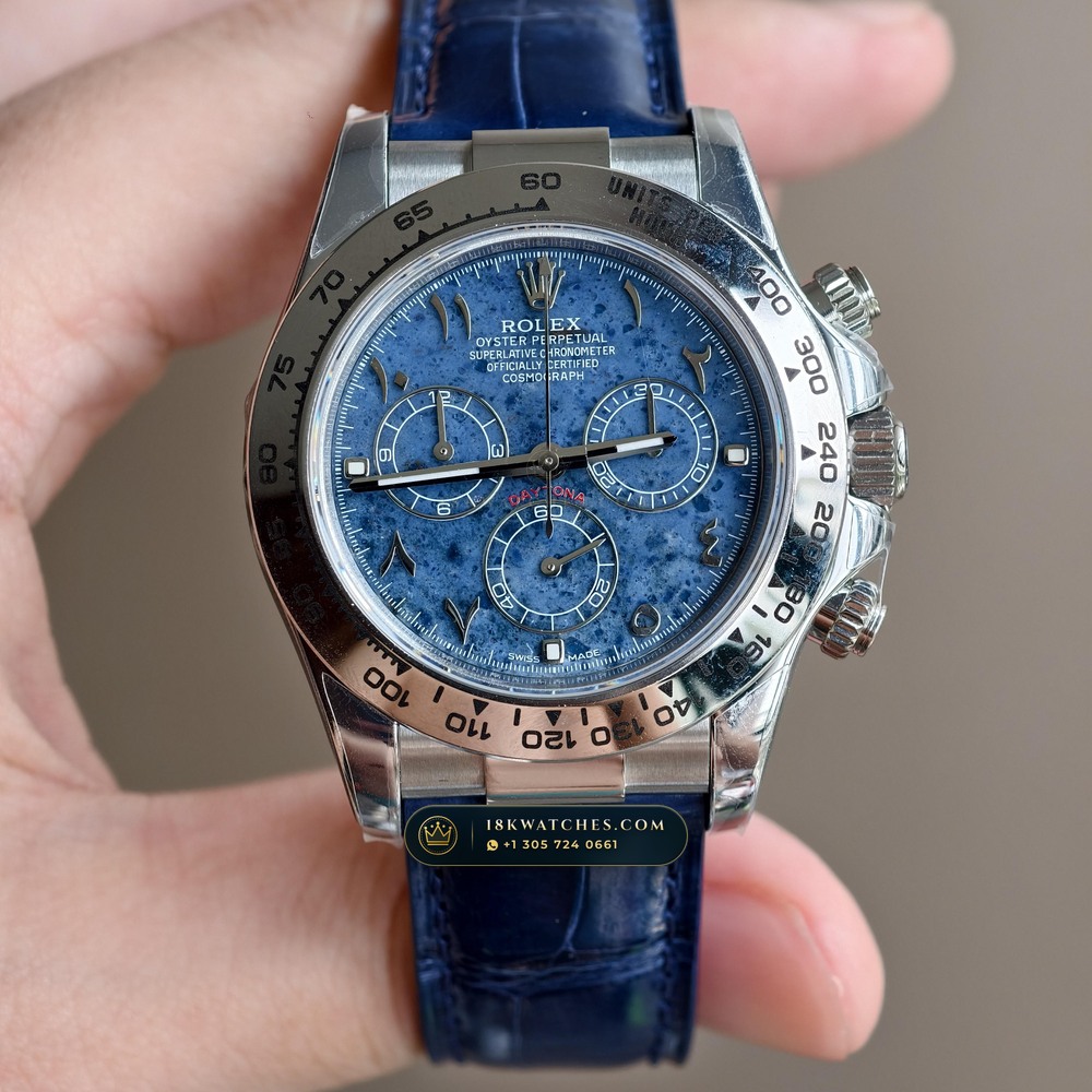Rolex Cosmograph Daytona Blue Sodalite Stone Dial 18K White Gold Ref. 116589SACI