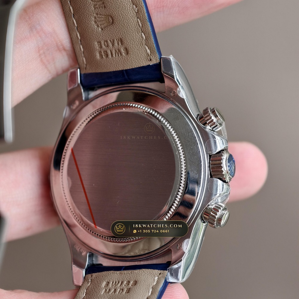 Rolex Cosmograph Daytona Blue Sodalite Stone Dial 18K White Gold Ref. 116589SACI — Studio Gallery Plate VI in 18K White Gold Au750 (153.2g Verified Mass, Rolex Manufacture Cal. 4130 - 72h Power Reserve)