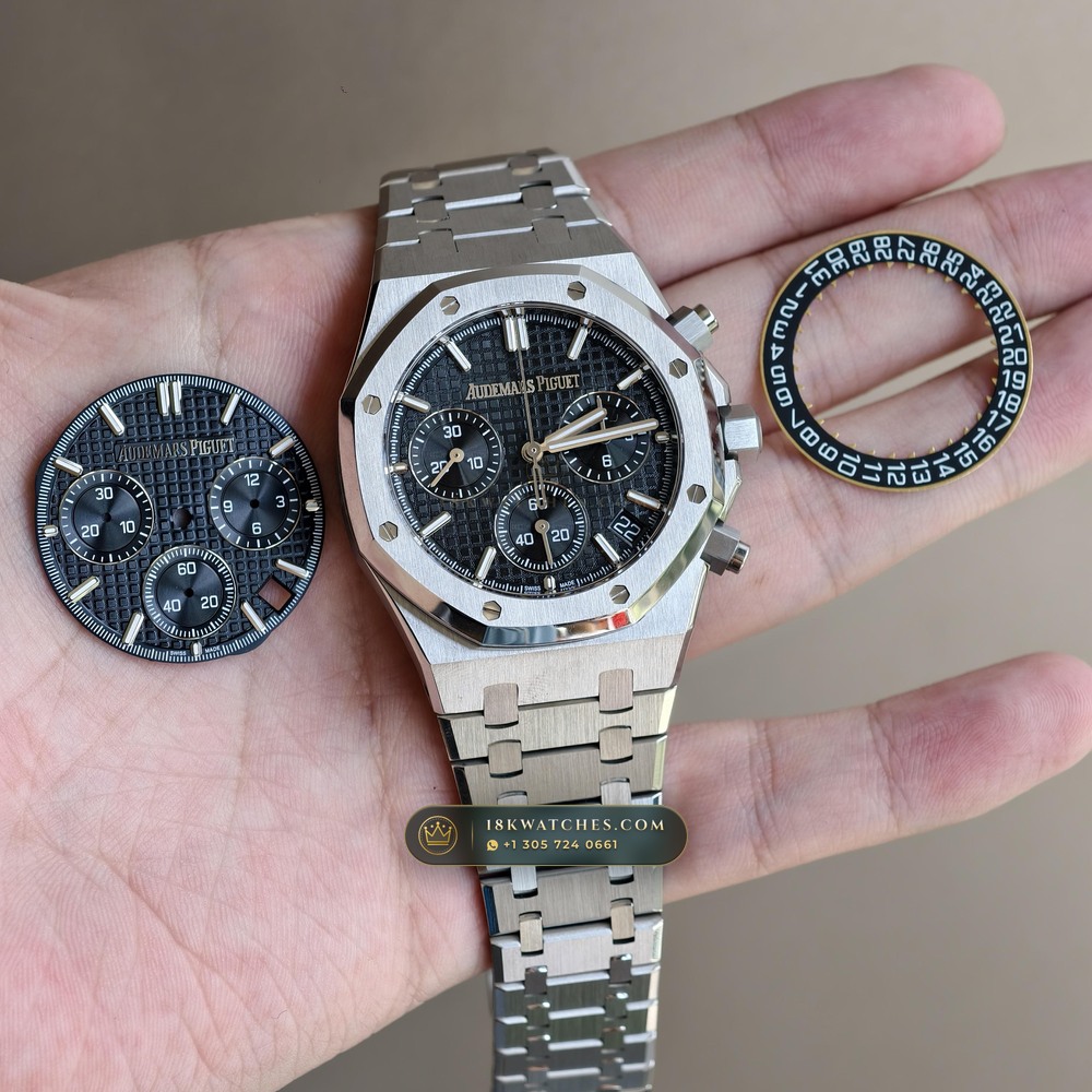 Audemars Piguet Royal Oak Selfwinding Chronograph 41mm Ref. 26240ST — Studio Gallery Plate V in 904L Stainless Steel Custom Architecture (180.6g Verified Mass, Audemars Piguet Cal. 4401 Flyback Chronograph)