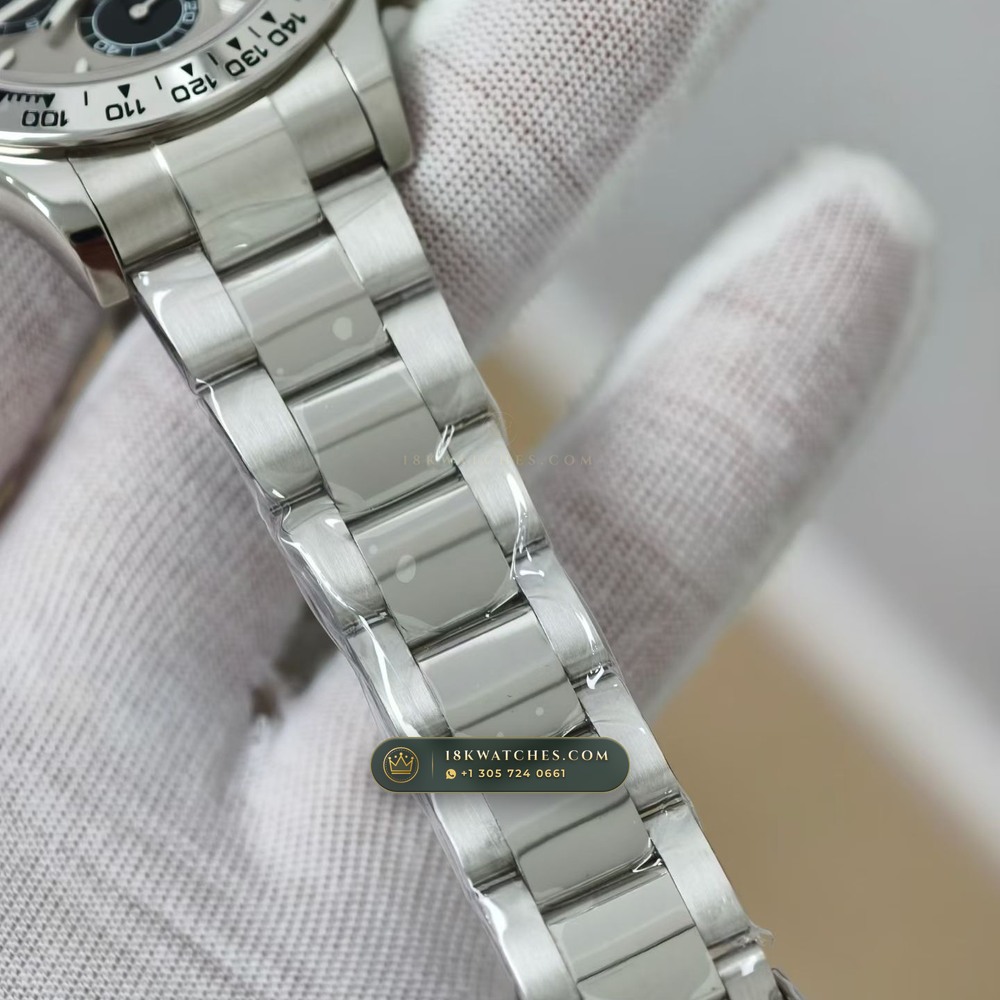 Rolex Cosmograph Daytona 18K White Gold Geneva Atelier Spec Ref. 126509 — Studio Gallery Plate VII in 18K White Gold Au750 (216.2g Verified Mass, Rolex Manufacture Cal. 4131 - 72h Power Reserve)