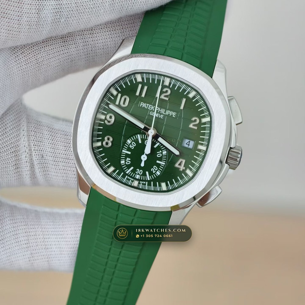 Patek Philippe Aquanaut Flyback Chronograph 18K White Gold Ref. 5968G — Studio Gallery Plate II in 18K White Gold Au750 (136.5g Verified Mass, Patek Philippe Cal. CH 28-520 C - 21K Gold Rotor)