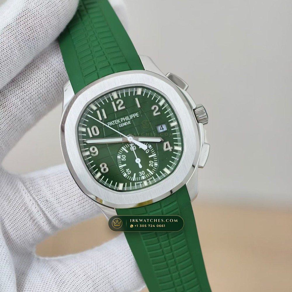 Patek Philippe Aquanaut Flyback Chronograph 18K White Gold Ref. 5968G — Studio Gallery Plate III in 18K White Gold Au750 (136.5g Verified Mass, Patek Philippe Cal. CH 28-520 C - 21K Gold Rotor)