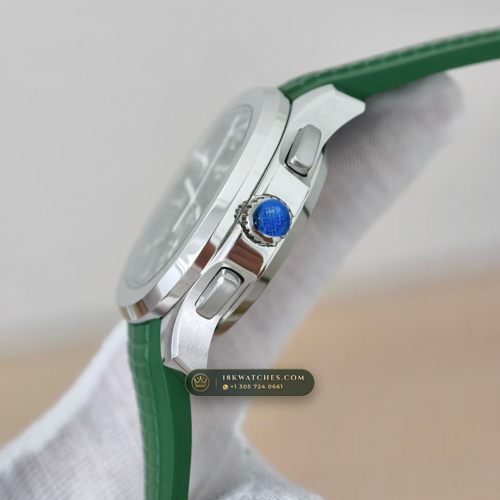 Patek Philippe Aquanaut Flyback Chronograph 18K White Gold Ref. 5968G — Studio Gallery Plate V in 18K White Gold Au750 (136.5g Verified Mass, Patek Philippe Cal. CH 28-520 C - 21K Gold Rotor)