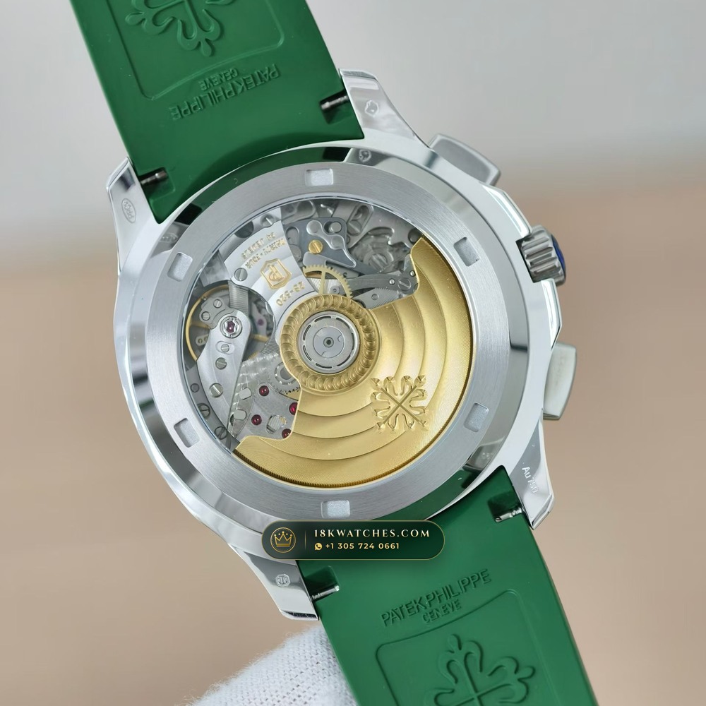 Patek Philippe Aquanaut Flyback Chronograph 18K White Gold Ref. 5968G — Studio Gallery Plate VII in 18K White Gold Au750 (136.5g Verified Mass, Patek Philippe Cal. CH 28-520 C - 21K Gold Rotor)