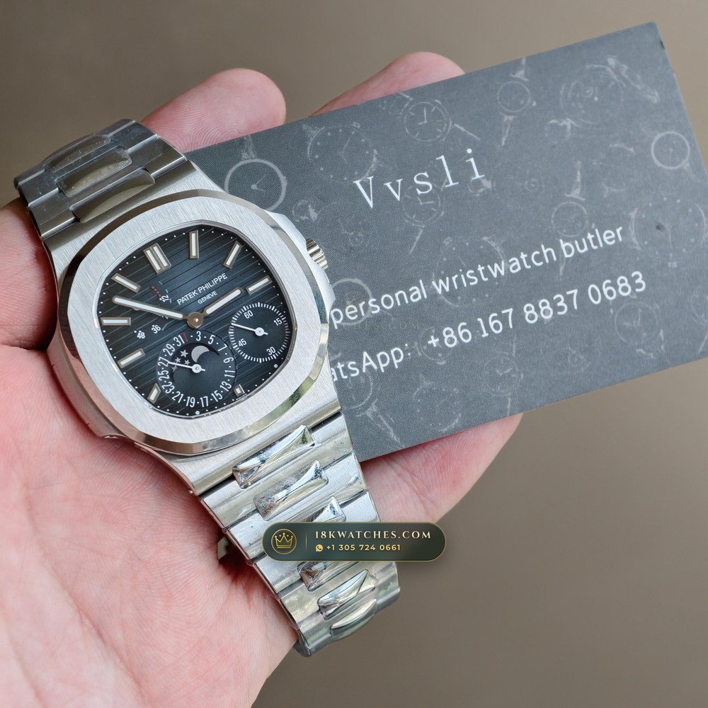 Patek Philippe Nautilus Moonphase & Power Reserve Custom SW Dial Free-Sprung Calibre Ref. 5712/1A — Studio Gallery Plate X in 904L Stainless Steel Custom Architecture (116.3g Verified Mass, Patek Philippe Cal. 240 PS IRM C LU - 22K Gold Micro-Rotor)