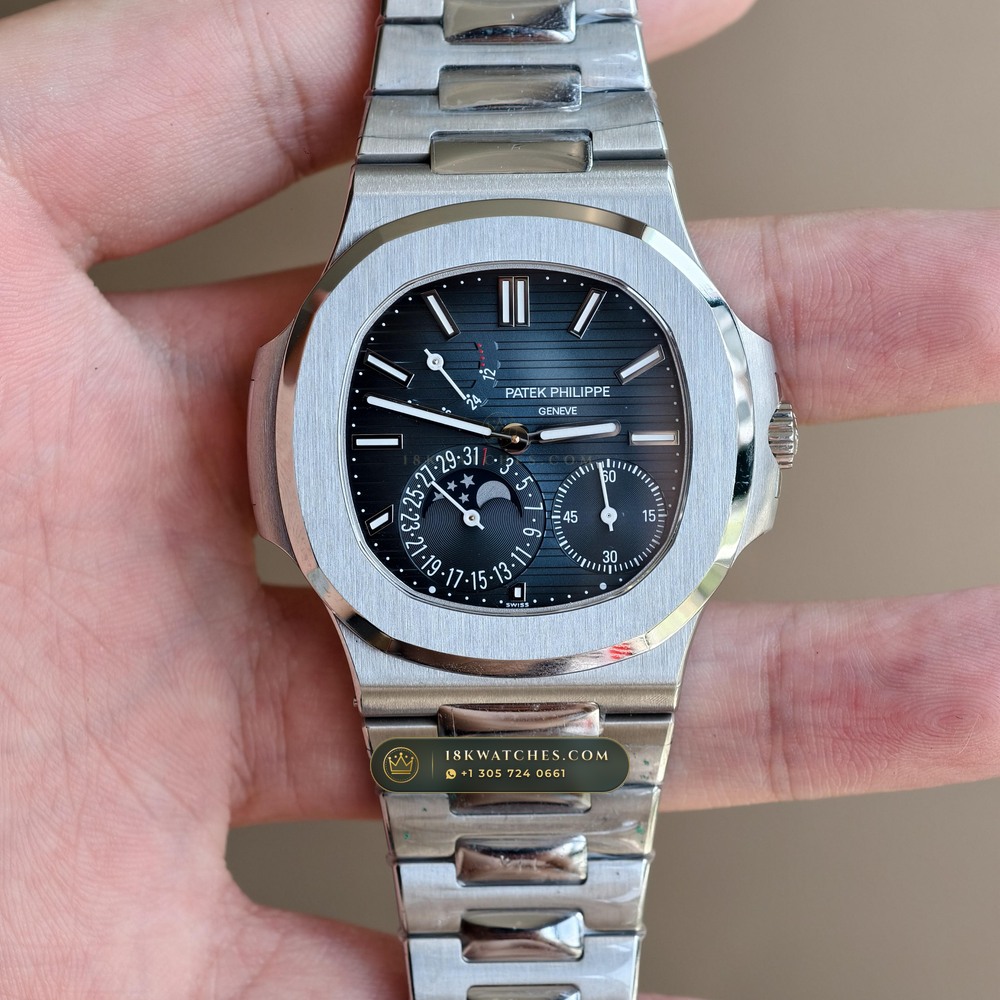 Patek Philippe Nautilus Moonphase & Power Reserve Custom SW Dial Free-Sprung Calibre Ref. 5712/1A