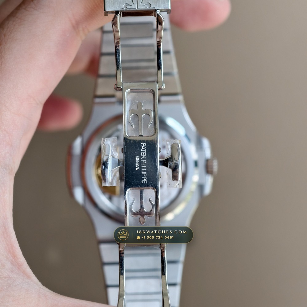 Patek Philippe Nautilus Moonphase & Power Reserve Custom SW Dial Free-Sprung Calibre Ref. 5712/1A — Studio Gallery Plate IX in 904L Stainless Steel Custom Architecture (116.3g Verified Mass, Patek Philippe Cal. 240 PS IRM C LU - 22K Gold Micro-Rotor)