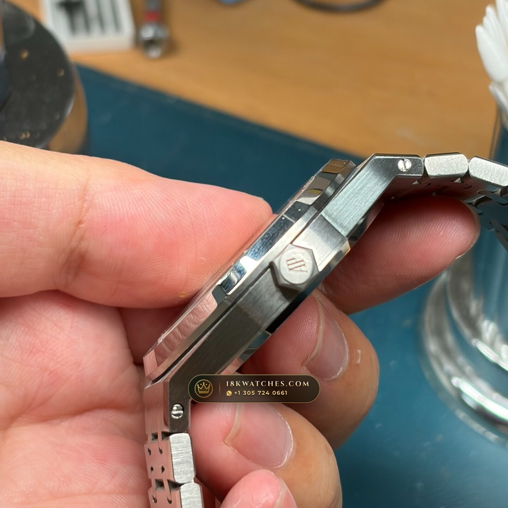 Audemars Piguet Royal Oak Double Balance Wheel Openworked 41mm Salmon Dial 5-Axis CNC Case Ref. 15407ST.OO.1220ST.02 — Studio Gallery Plate V in 904L Stainless Steel Custom Architecture (161.8g Verified Mass, Audemars Piguet Cal. 3132 Dual-Balance Openworked)
