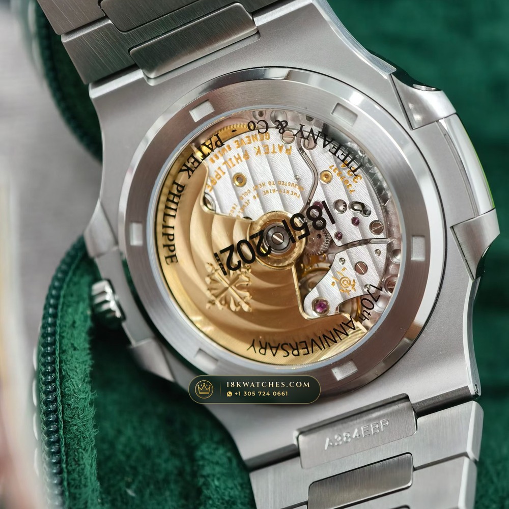 Patek Philippe Nautilus Self-Winding Tiffany Blue Dial Ref. 5711/1A-018 — Studio Gallery Plate VI in 904L Stainless Steel Custom Architecture (114.6g Verified Mass, Patek Philippe Cal. 26-330 S C / Cal. 324 S C - 21K Gold Rotor)