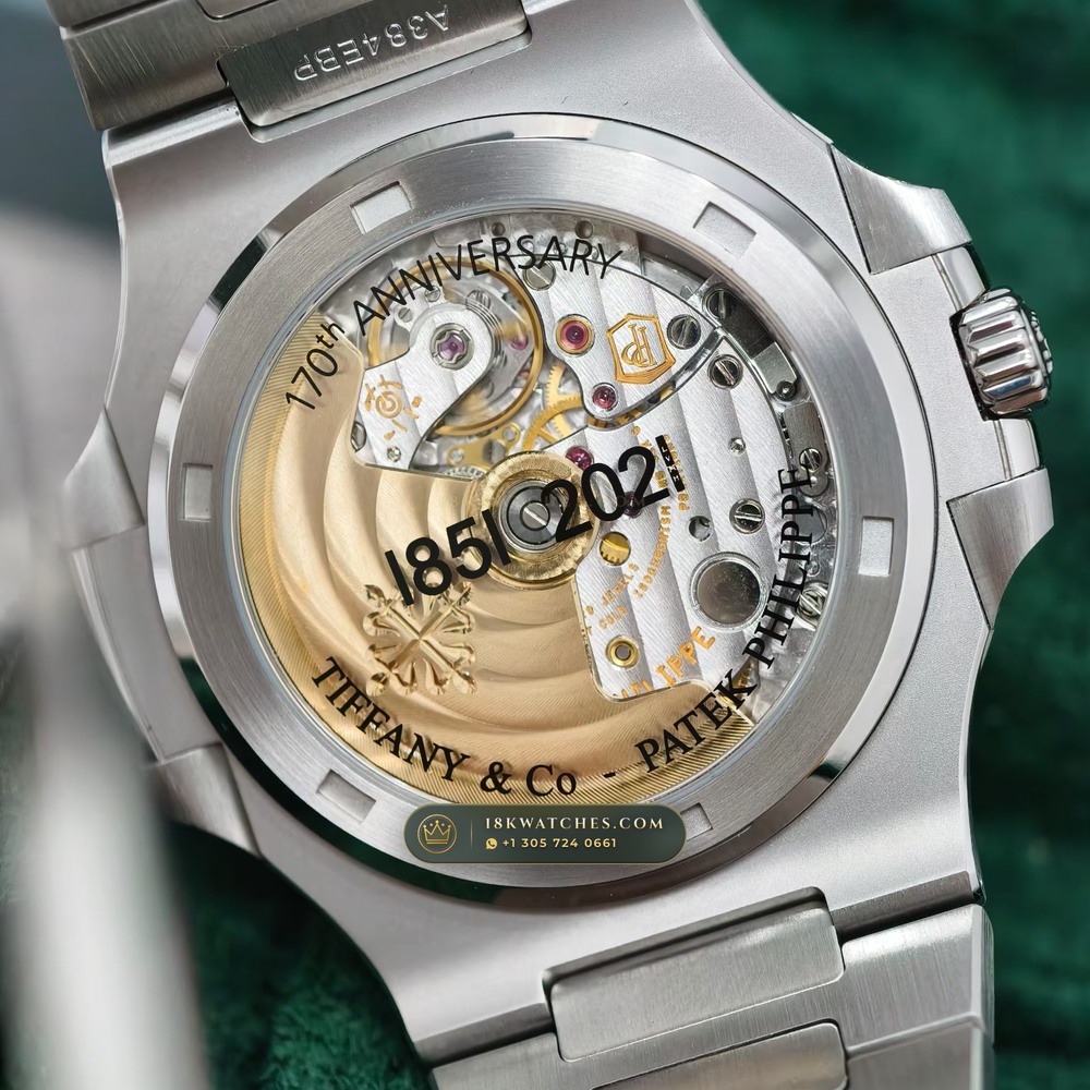 Patek Philippe Nautilus Self-Winding Tiffany Blue Dial Ref. 5711/1A-018 — Studio Gallery Plate VII in 904L Stainless Steel Custom Architecture (114.6g Verified Mass, Patek Philippe Cal. 26-330 S C / Cal. 324 S C - 21K Gold Rotor)