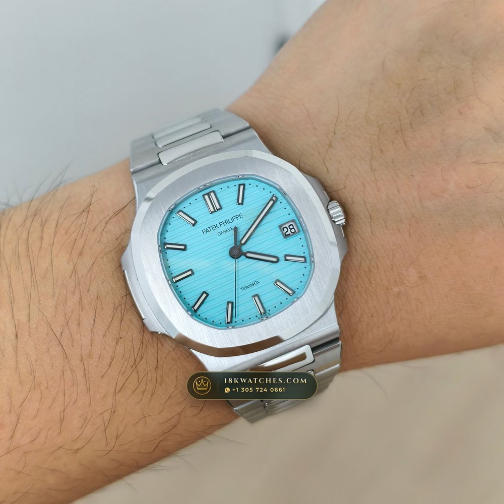 Patek Philippe Nautilus Self-Winding Tiffany Blue Dial Ref. 5711/1A-018 — Studio Gallery Plate IX in 904L Stainless Steel Custom Architecture (114.6g Verified Mass, Patek Philippe Cal. 26-330 S C / Cal. 324 S C - 21K Gold Rotor)
