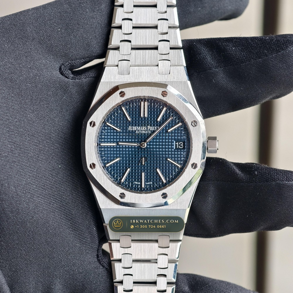 Audemars Piguet Royal Oak Jumbo Extra-Thin 39mm Ref. 15202ST — Studio Gallery Plate II in 904L Stainless Steel Custom Architecture (103.7g Verified Mass, Audemars Piguet Cal. 2121 Ultra-Thin)