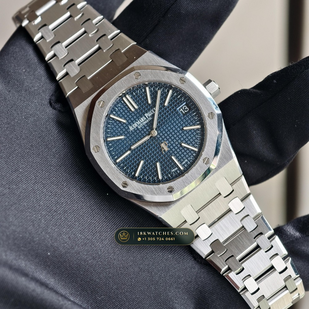 Audemars Piguet Royal Oak Jumbo Extra-Thin 39mm Ref. 15202ST — Studio Gallery Plate III in 904L Stainless Steel Custom Architecture (103.7g Verified Mass, Audemars Piguet Cal. 2121 Ultra-Thin)
