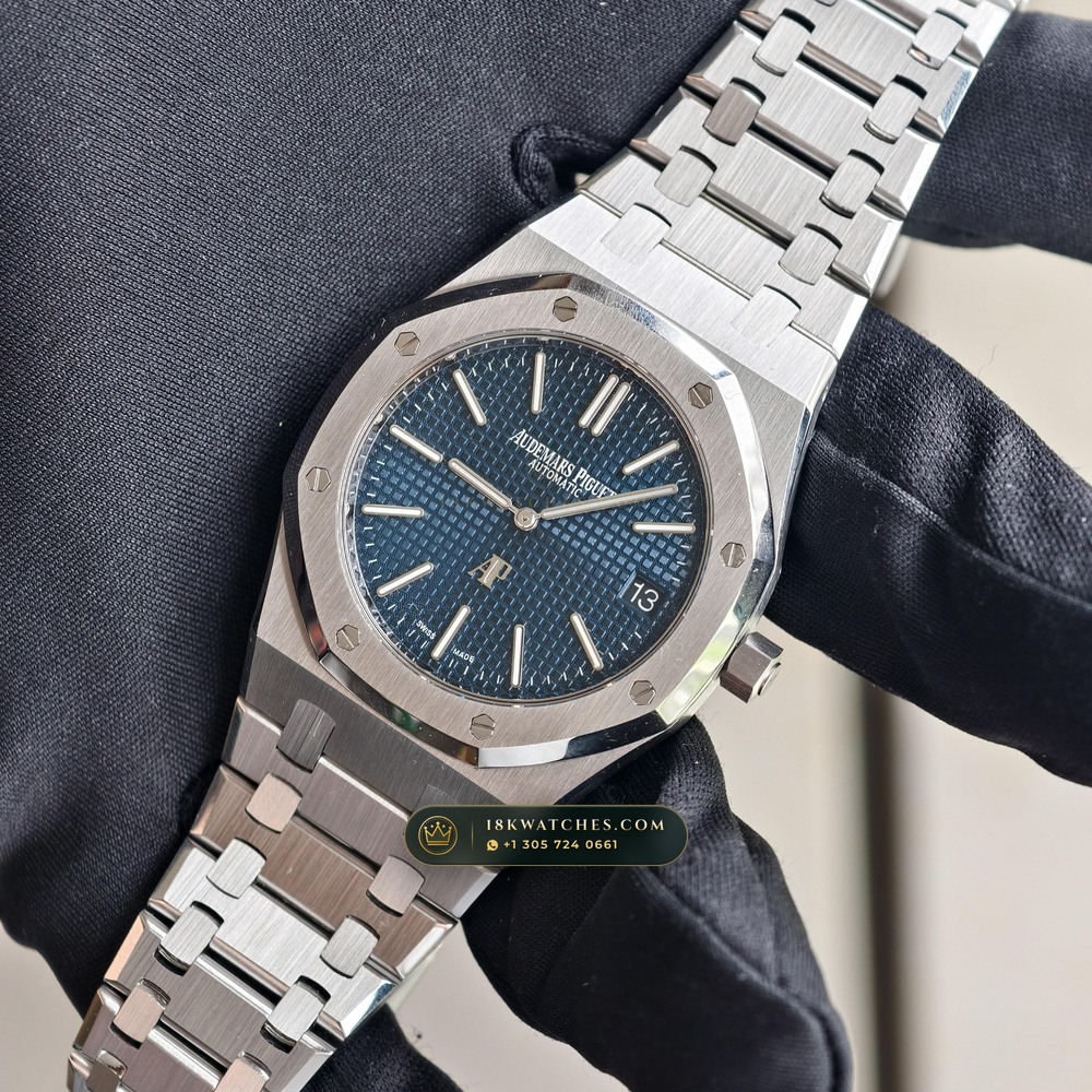 Audemars Piguet Royal Oak Jumbo Extra-Thin 39mm Ref. 15202ST — Studio Gallery Plate IV in 904L Stainless Steel Custom Architecture (103.7g Verified Mass, Audemars Piguet Cal. 2121 Ultra-Thin)