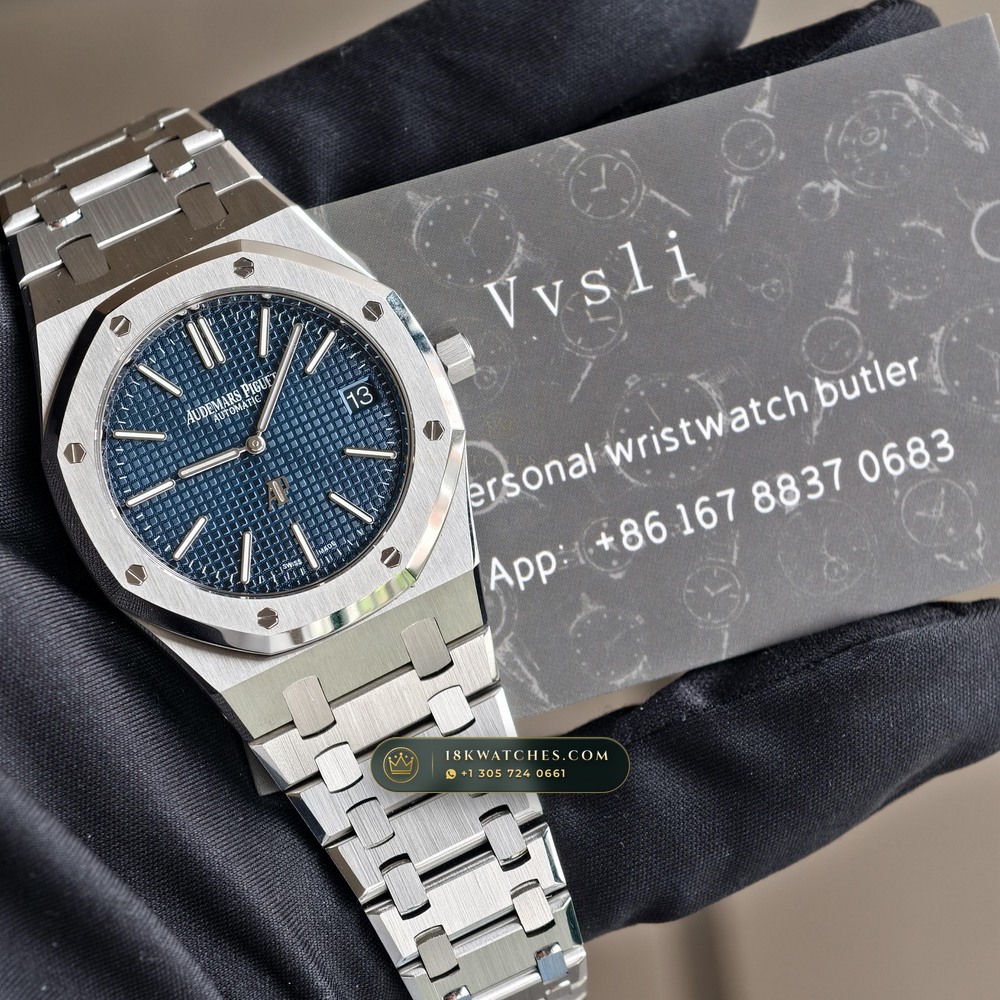 Audemars Piguet Royal Oak Jumbo Extra-Thin 39mm Ref. 15202ST — Studio Gallery Plate VII in 904L Stainless Steel Custom Architecture (103.7g Verified Mass, Audemars Piguet Cal. 2121 Ultra-Thin)