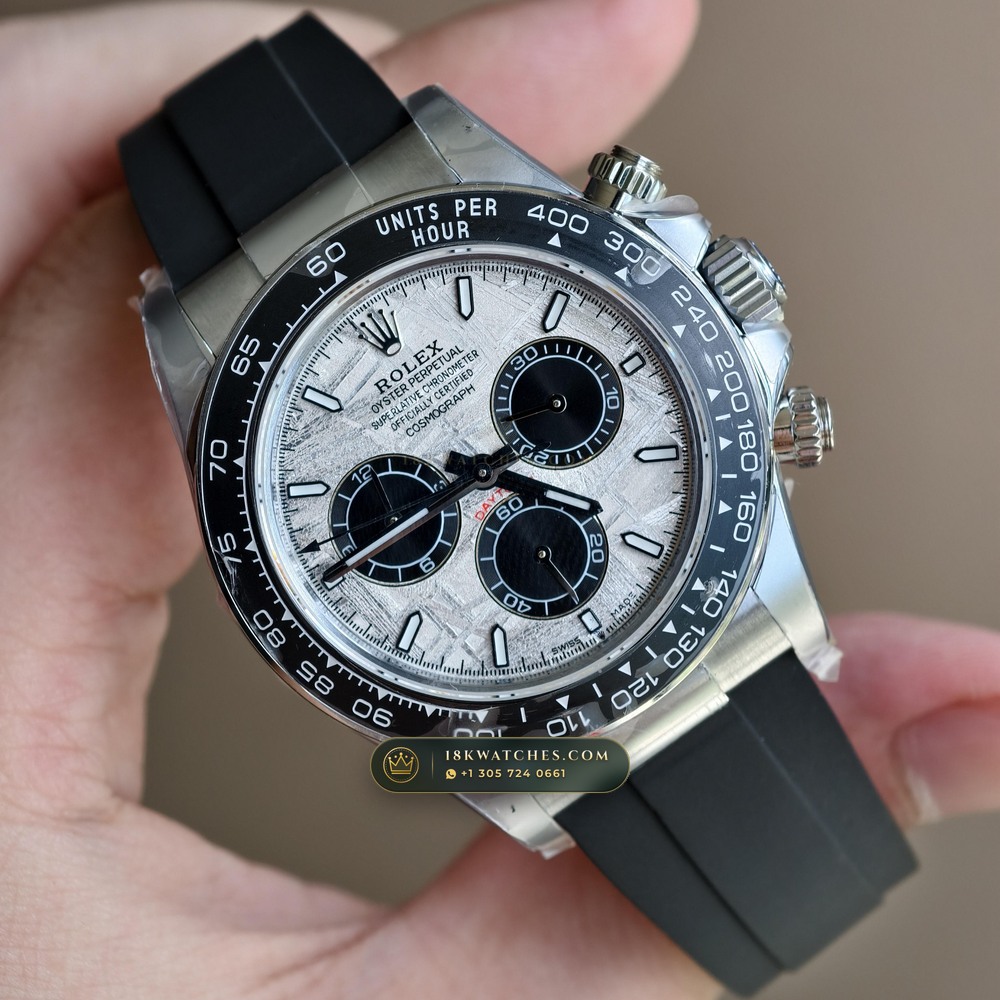 Rolex Cosmograph Daytona Gibeon Meteorite Dial 18K White Gold Ref. 126519LN — Studio Gallery Plate II in 18K White Gold Au750 (160.2g Verified Mass, Rolex Manufacture Cal. 4131 - 72h Power Reserve)